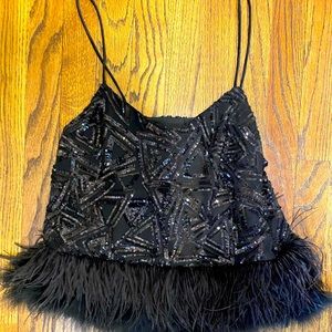 Ark & Co bedazzled fringe top